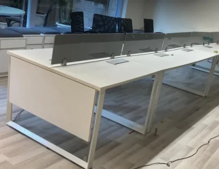 Workstation Table with Pre-Laminated Particle Board & 3-Leg Metal Base